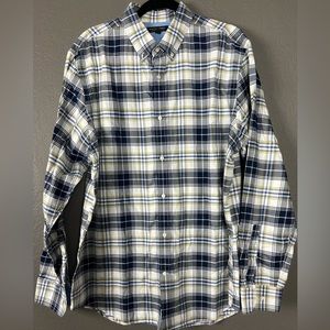 Banana Republic Men's Oxford Size XL Button-up Blue Plaid Long Sleeve Slim Fit
